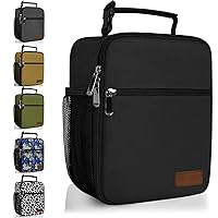 Lunch Bag Reusable Small Lunch Box for Men Women Insulated Portable Lunchbox for adults Suitable for School Work Picnic (Black)