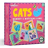 eeBoo: Cats Little Square Memory & Matching Game, Developmental and Educational Fun, 18 Pairs to Match, Builds Recognition and Memory Skills, for Ages 3 and up