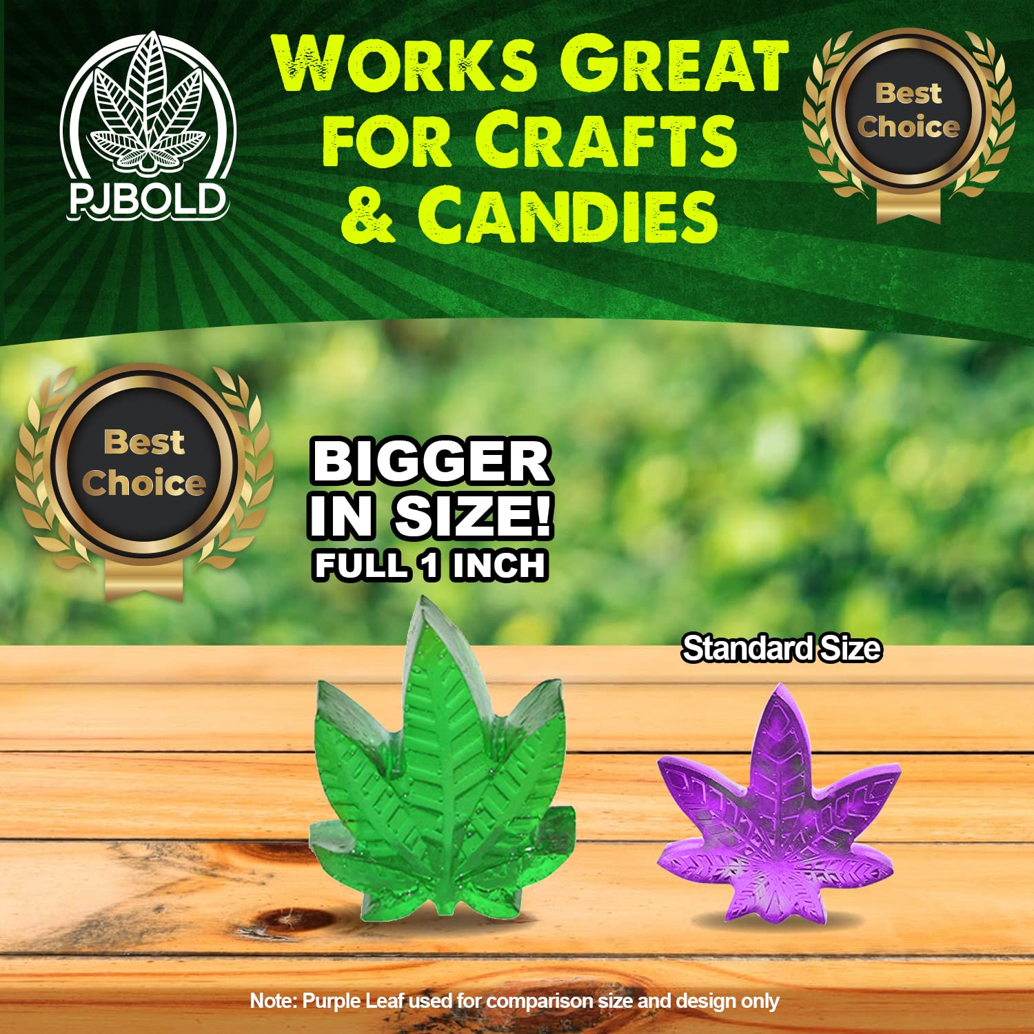 PJ BOLD Marijuana Leaf Gummmy Silicone Candy Mold, 3 Pack with Bottle