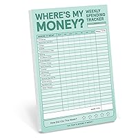 Knock Knock Weekly Money Tracker Pad, Weekly Spending Tracker Budget Pad (Pastel Version), 6 x 9-inches
