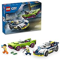 LEGO City Police Car & Powerful Sports Car Toy Emergency Vehicle Gift for Boys and Girls 6 Years Old and Older Imaginative Role Play Agent and Thief Minifigures 60415