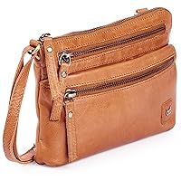 Wise Owl Accessories Small Crossbody Sling Bag Real Leather Purse for Women Crossover Trendy Shoulder Handbag
