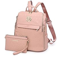 MKP Women Fashion Backpack Purse PU Leather Convertible Medium Ladies Rucksack Travel Shoulder Bags Handbag and Purse 2Pcs