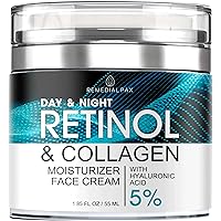 Retinol Cream for Face, Skincare Facial Moisturizer with Hyaluronic Acid and Collagen, Hydrating Face Lotion for Women and Men, Day and Night Anti-Aging Moisturizing Cream to Reduce Wrinkles