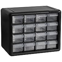 Akro-Mils 10116, 16 Drawer Plastic Parts Storage Hardware and Craft Cabinet, 10-1/2-Inch W x 6-1/2-Inch D x 8-1/2-Inch H, Black