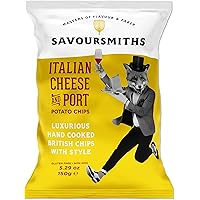SAVOURSMITHS Hand Cooked Potato Chips, Italian Cheese & Port, 5.29 Oz, Gluten Free, Non Gmo, All Natural, 4Count