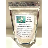 Agar Agar Powder Excellent Gel Strength (900g/cm2) Foil Zip Lock Sealed Bags USA 8 OZ
