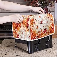Maple Leaf Music Notes Pattern Toasters Cover 2 Slice Quilted Toasters Cover Bread Maker Cover Kitchen Small Appliance Cover Toaster Oven Cover, Size S