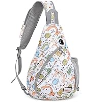 ZOMAKE Sling Bag for Women Men:Small Crossbody Sling Backpack - Mini Water Resistant Shoulder Bag Anti Thief Chest Bag Daypack for Travel Hiking Outdoor Sports(Cat White)