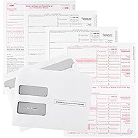1099-DIV Income Tax Forms 2023 Set and 1096 - Kit for 10 Vendors 4-Part, Complete Laser Forms with Self-Seal Envelopes in Value Pack | 1099-DIV Income 2023