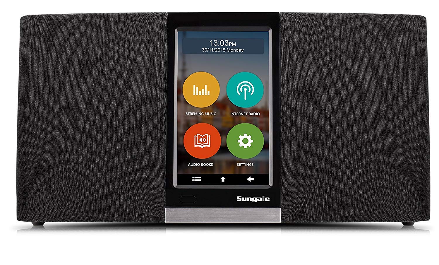 Sungale 3rd Gen. Wi-Fi Internet Radio with Easy Operation Touch Screen, Access Apps to Stream Music or Listen to Thousands of Internet Radio Stations, Frees up Your Smartphone, Black