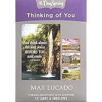 DaySpring - Max Lucado - Thinking of You - 4 Design Assortment with Scripture - 12 Boxed Cards & Envelopes (15093)