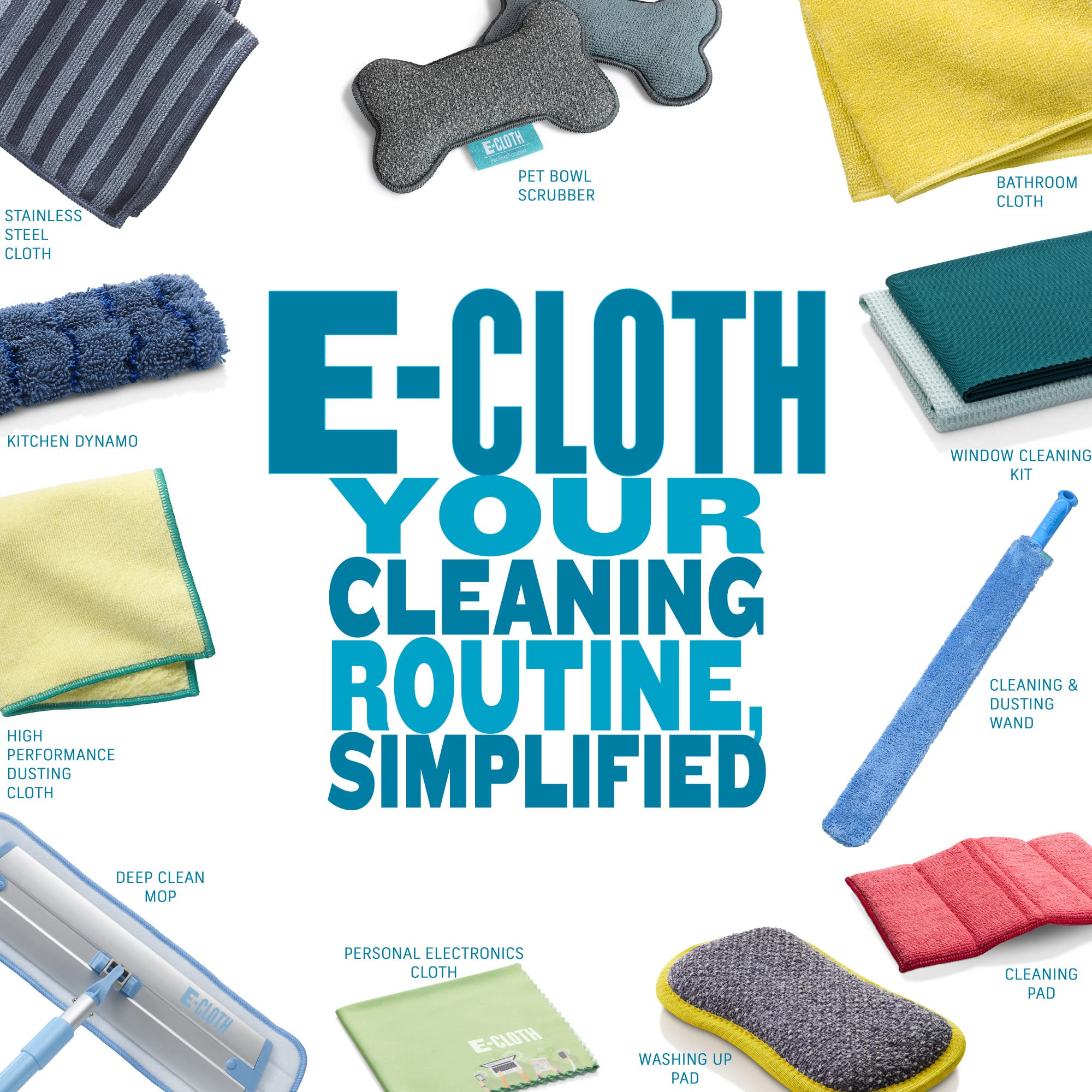 E-Cloth Kitchen Cleaning Kit, Premium Microfiber Cleaning Cloth with Scrubber, Ideal Cleaning Supplies for Kitchen Sinks and Dish Scrubber, 100 Wash Guarantee, 2 Cloth Set
