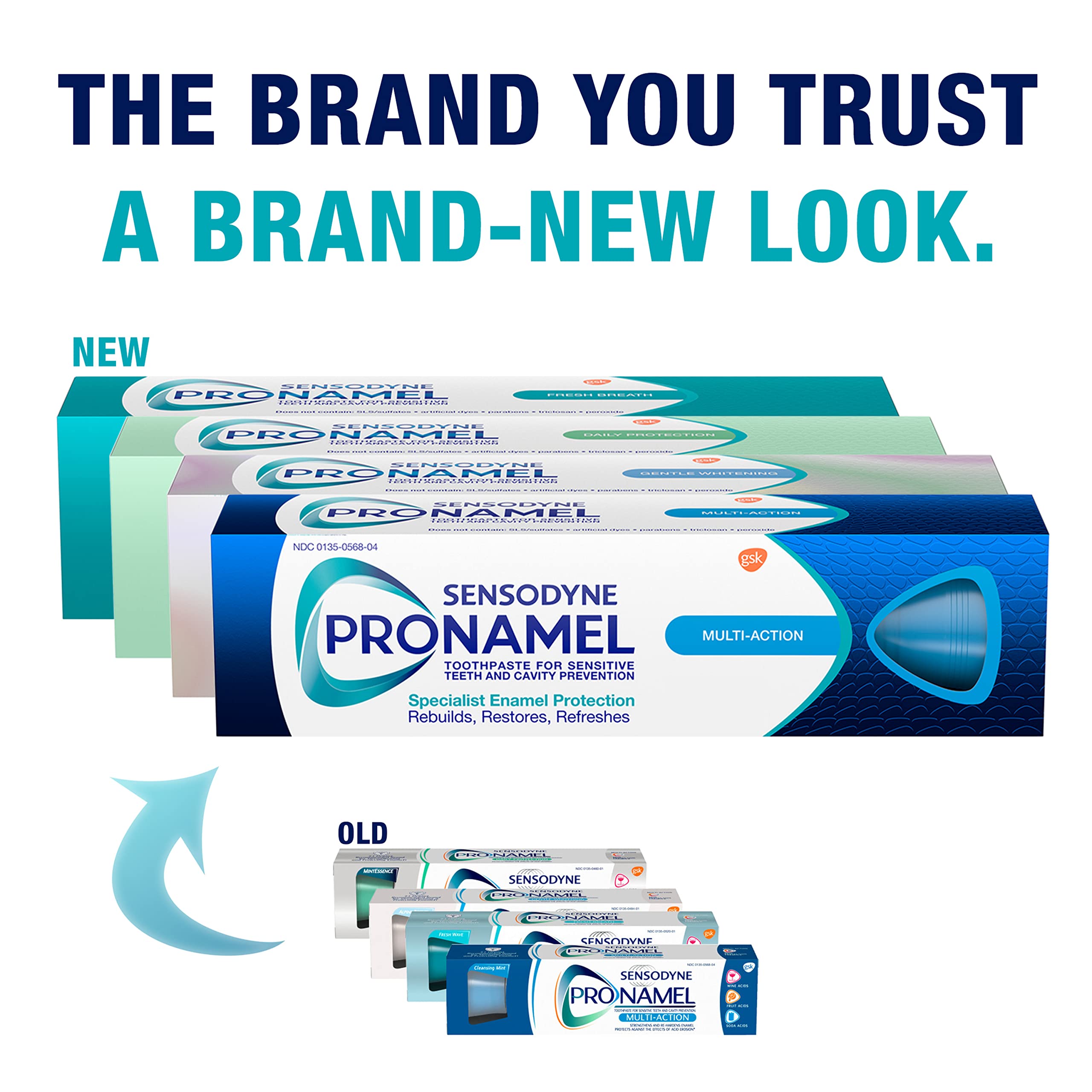 Sensodyne Pronamel Fresh Breath Enamel Toothpaste for Sensitive Teeth and Cavity Protection, Sensitivity Protection and Cavity Protection, Fresh Wave - 4 Ounces