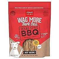 Cloud Star Wag More Bark Less Jerky Grain Free Dog Treats, Texas BBQ Beef, 10 oz. Pouch
