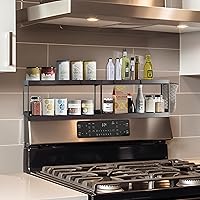 2-Tier Magnetic Shelf for Stove Top Organizer | Over Stove Spice Rack | Double Layer Kitchen Storage Solution | Suitable for Flat Stove | 30.3