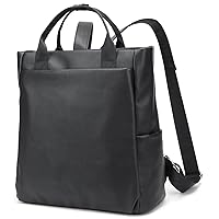 Convertible Laptop Tote Bag, Faux Leather Backpack Fit for 15.6 inches Laptop