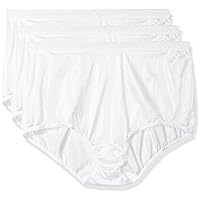 Shadowline Women's Plus-Size Panties-Low Rise Nylon Brief (3 Pack)