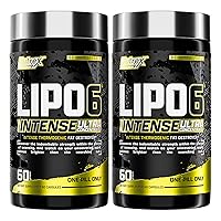 Lipo-6 Black Intense Ultra Concentrate | Intense Thermogenic Fat Burner - Weight Loss Supplement | 60 Diet Pills (Pack of 2)