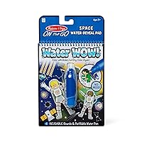 Melissa & Doug On The Go Water Wow! Reusable Mess-Free Water-Reveal Activity Pad – Space - Party Favors, Stocking Stuffers, Travel Toys For Toddlers, Mess Free Coloring Books For Kids Ages 3+