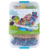 Perler 80-57032 Tactile Play Sensory Bin Fused Bead Activity Kit with Patterns for Kids, Multicolor, 13009pcs