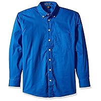Harritton Men's Oxford with Stain Release Long Sleeve Dress Shirt, French Blue, X