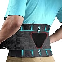 FEATOL Back Brace for Lower Back Pain, Breathable Back Support Belt for Women & Men with Lumbar Pad, Lumbar Support Belt for Heavy Lifting & Work, Sciatica, Scoliosis 3XL (Waist Size:54''-63'')