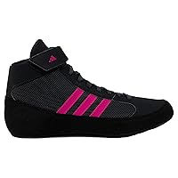 adidas Men's HVC Wrestling Shoes, Black/Charcoal/Hot Pink, 11
