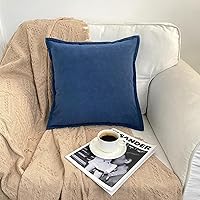 Solid Color Throw Pillow seat Cushion Pillowcase Plush seat Cushion backrest Retro Decorative Outdoor Sofa Bed Comfortable Living Room (Dark Blue)