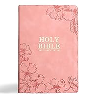 KJV Holy Bible, Giant Print with Cross-References, Soft Pink LeatherTouch with Floral Cover Design, Thumb Index, Ribbon Marker, Red Letter, Full-Color Maps, Easy-to-Read MCM Type, King James Version