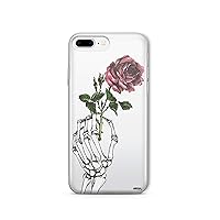 MILKYWAY Clear Case Compatible with iPhone 8 Plus 7 Plus Flower Floral Rainbow Colorful Clear Case Design Protective Back Case Cover for Apple iPhone 8 Plus 7 Plus [Supports Wireless Charging]