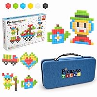 PicassoTiles 108PC Magnetic Puzzle Cube + Toys Carrying Case, 1