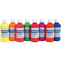 Constructive Playthings HAT-278 Fluorescent Liquid Watercolor Paint Set of 8 oz.Bottles, Grade: 1 to 5, Age: 9.4