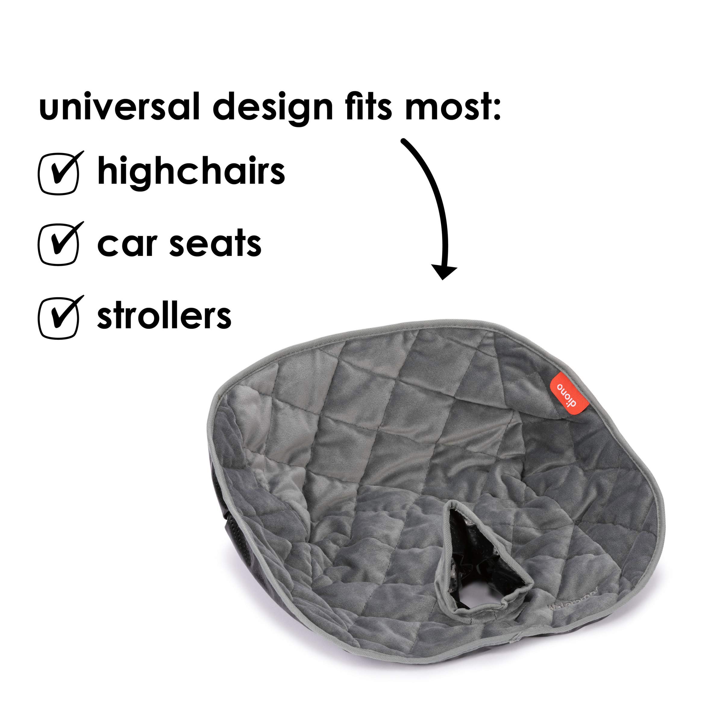 Diono Ultra Dry Seat, Child Car Seat Pad With Waterproof Liner - Potty Training Seat Pads for Infants Baby and Toddlers, Multi-Use for High Chair, Car Seats and Strollers, Machine Washable, Gray