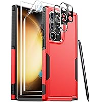Red2Fire for Samsung Galaxy S23 Ultra Case, [Military Grade Shockproof] with 2Pcs [Soft Screen Protector + Lens Protector] Heavy Duty Full Body Protection Phone Case for S23 Ultra Case 5G