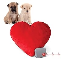 Mother's Heartbeat Calming Dog Toy Heart Pillow Red Medium Breed Heartbeat 8 Inch