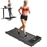 Under Desk Treadmill Walking Pad 2 in 1 Walkstation Jogging Running Portable Installation Free for Home Office Use, Slim Flat LED Display and Remote Control