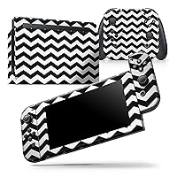 Compatible with Nintendo Wii - Skin Decal Protective Scratch-Resistant Removable Vinyl Wrap Cover - Black & White Chevron Pattern V2