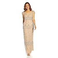 Adrianna Papell Women's Beaded Popover Column Gown