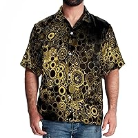 Hawaiian Shirts for Men, Men's Casual Button-Down Shirts, Womens Hawaiian Shirt, Grey Black Tiger Pattern