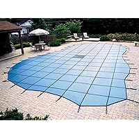 Pool Mesh Tarps, Dust Proof, Resistant to Wind, Sleet, and Snow Tarpaulin, Liquid Cover for Inground Rectangle/Kidney Shaped/Octagon Swimming Pool, Heavy Duty Winter Protector Blanket, Load 440lbs (C