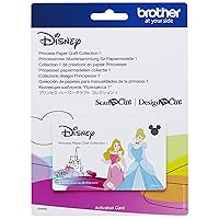 Brother ScanNCut Disney Pattern Collection 2 CADSNP02, Classic Disney Princesses, 18 Designs for DIY Greeting Cards, Bookmarks, Gift Tags with Cinderella, Belle, Aurora, Snow White, Rapunzel and Ariel