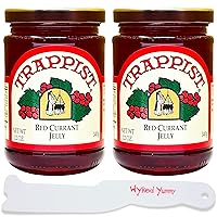 Wyked Yummy Red Currant Jelly Bundle with (2) 12oz (340g) Jars of Trappist Red Currant Jam and (1) Plastic Spreader - Topping for Leg of Lamb or Lamb Chops