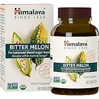 Himalaya Organic Bitter Melon / Karela for Balanced Blood Sugar Support, 660 mg, 60 Caplets, 1 Month Supply