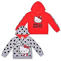 Sanrio Baby Girls 2 Pack Hoodie for Infants, Hooded Sweatshirt for Babies - Red and Polka Dot or Blue and Pink