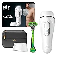IPL Long Lasting Laser Hair Removal Device for Men and Women, PL5145, with Gillette Razor, Pouch, and Wide Cap Head, Safe & Virtually Painless Alternative to Salon Hair Removal