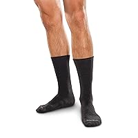 Seamless Crew Socks for Diabetes, Arthritis, or Sensitive Feet, 1 Pair (2 Count), Black, XL