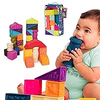 B. toys- Alphabetical Sort & Stack Developmental Baby Blocks- 26 soft blocks for kids & babys- Elemenosqueeze- 6 months +
