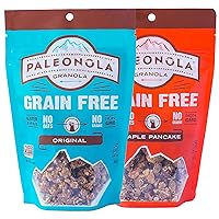 Paleonola – Grain Free Granola – Non-GMO, Grain, Soy, Gluten, Dairy Free – Low Carb Protein Snack, Original & Maple Pancake Variety 2 Pack