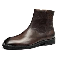 Chelsea Boots Men Black Dress Handmade Leather Formal Zipper Boots Fashion Casual Ankle Boots for Men